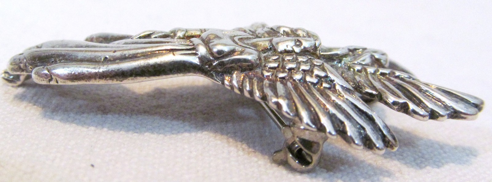 Vintage Shube Dimensional Angels Solid Sterling Silver Pendant Pin Brooch 2″long