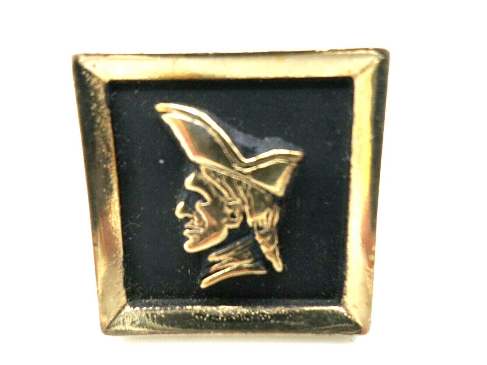 Paul Revere Gold Tone Cuff Links Square Black Background Matte
