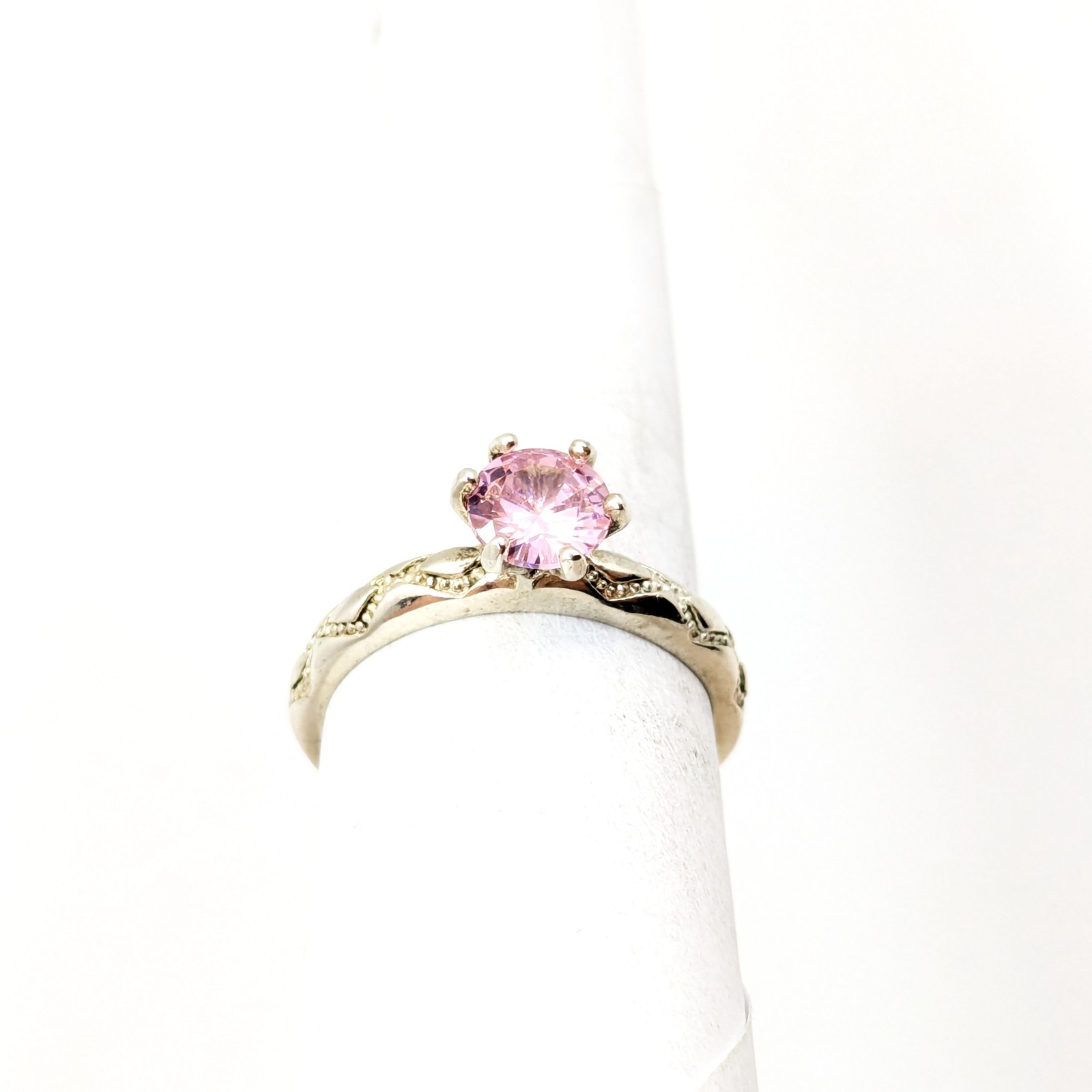 Vintage Luxury RING Silver 925 with Chic Bright Stone -size: 7.75US (17.5mm)| #8