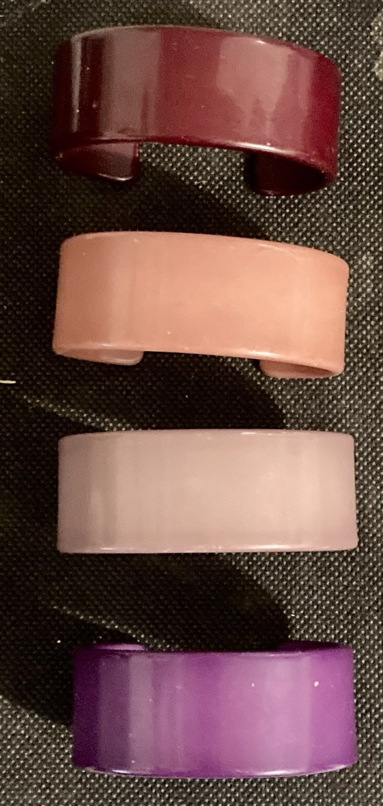 Vintage 1960’s Thick Lucite Bracelets 2 3/8″ For Small Wrists Set of 4