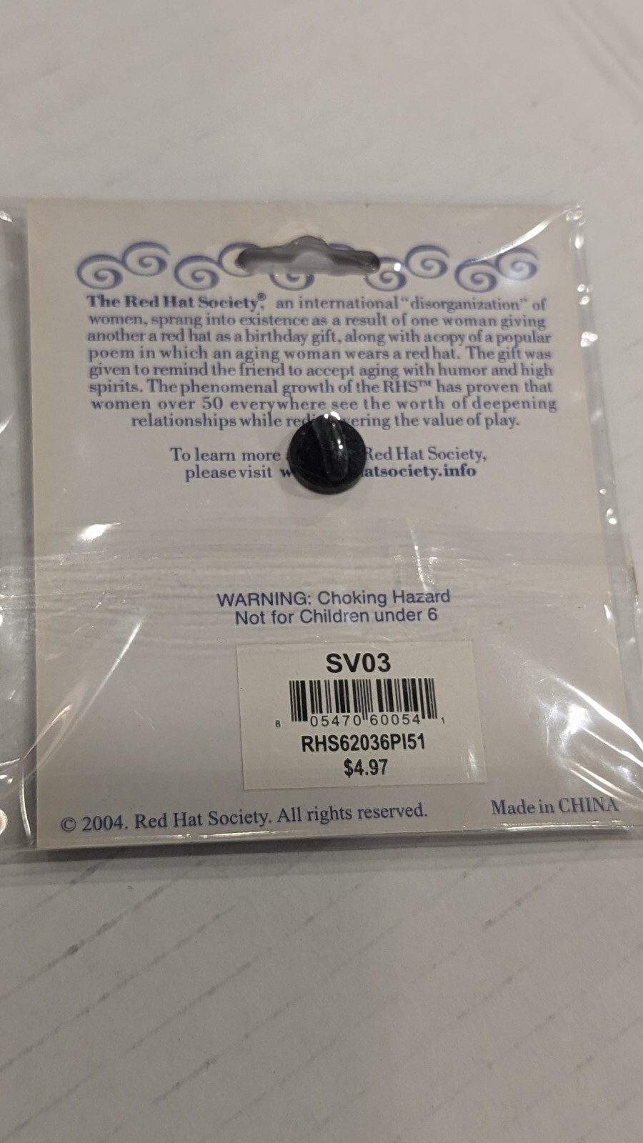 Red Hat Society Brooches Pins Earrings (2) Are New In Original Packaging