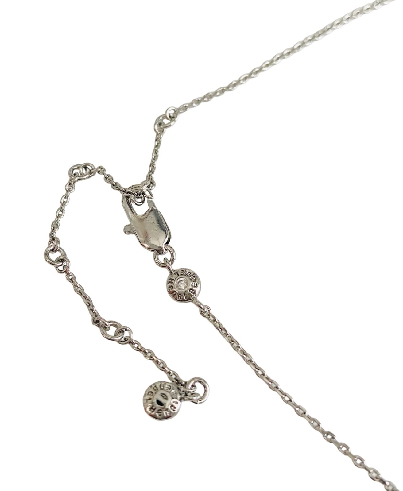 NEW Henri Bendel Silver Feather Delicate Chain Necklace with Dust Bag & Tag