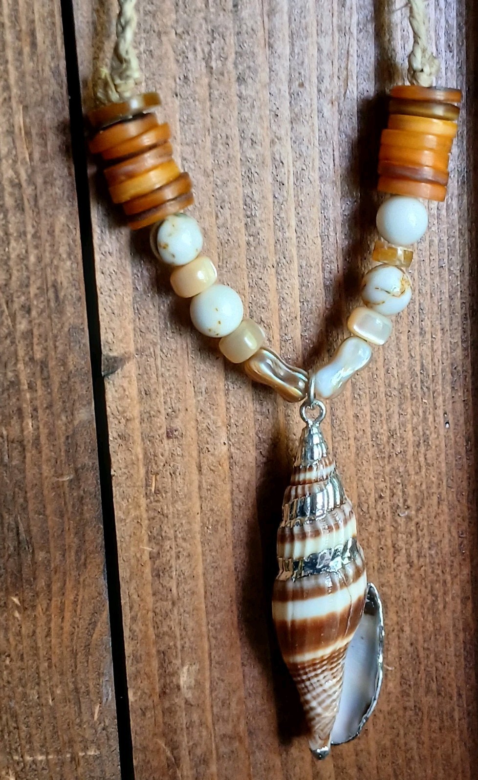 Ocean Shell Necklace Hemp Cord Hippie Boho Travel Beach Wear Friend’s Gift
