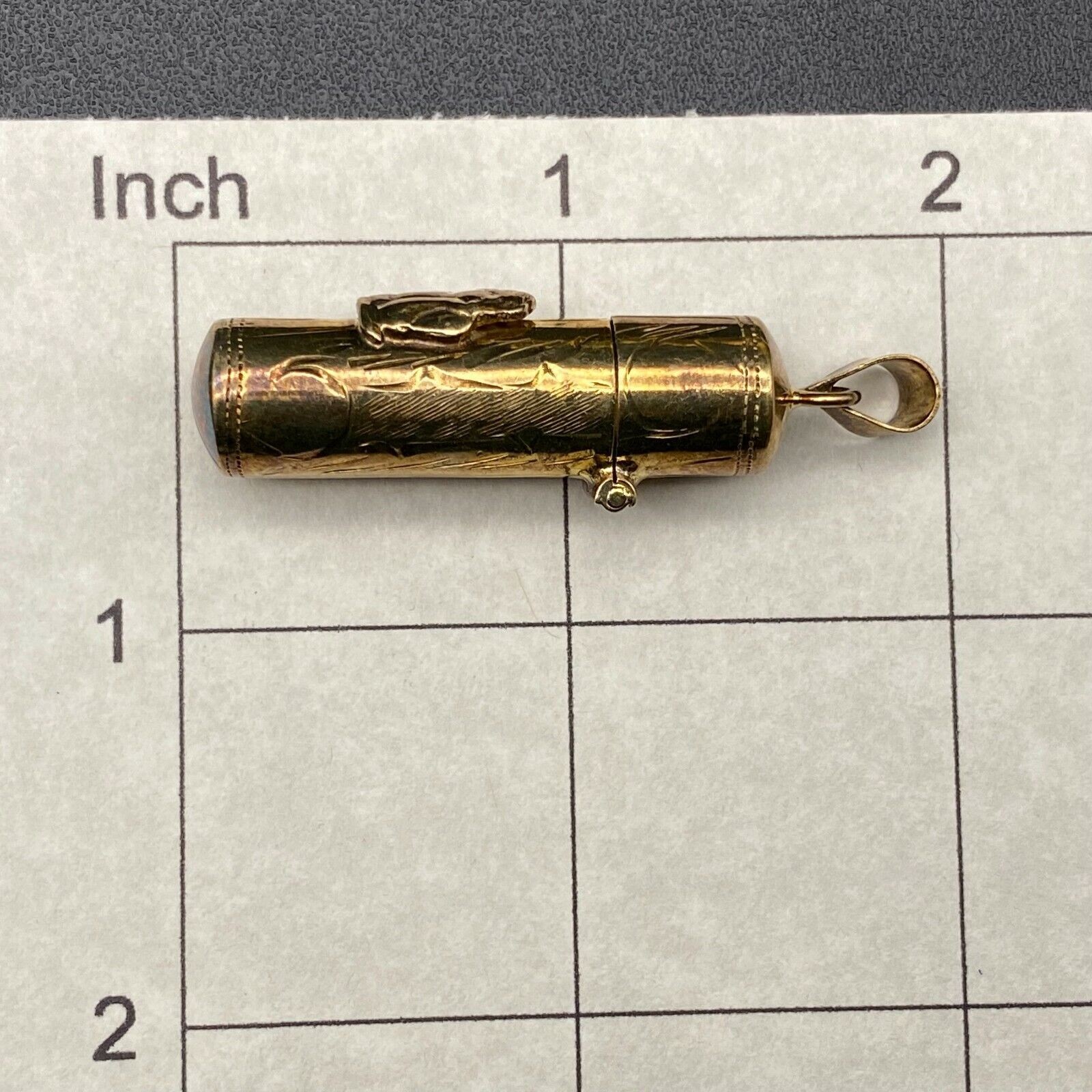Vintage Angel Box Gold Wash Sterling Silver Pendant
