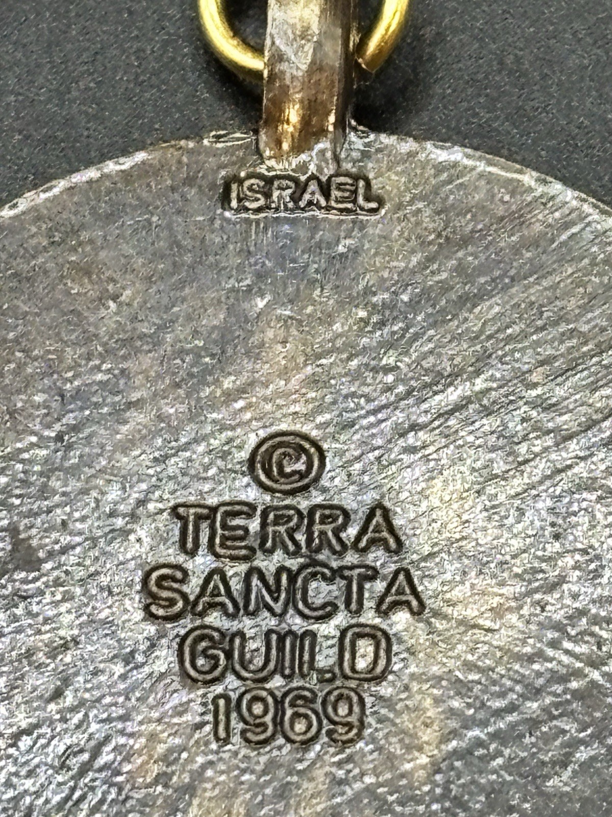 Vintage 1969 Terra Sancta Guild Israel Hebrew YHWH Pendant Necklace Enamel 28″
