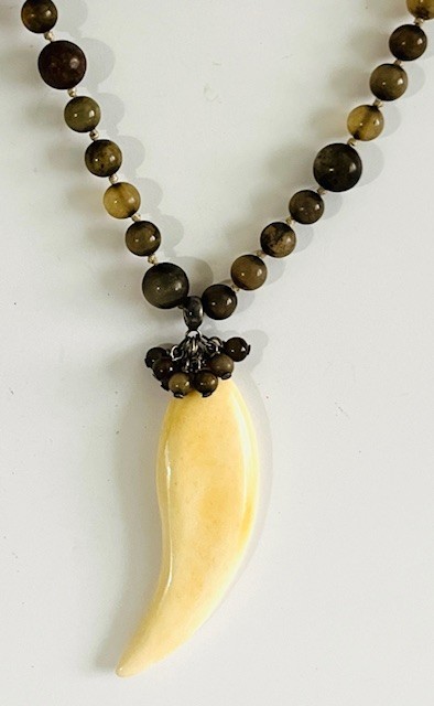 VTG Suzanne Kalan Sterling 925 USA Gemstone Unisex Beaded Pendant Necklace, 17″