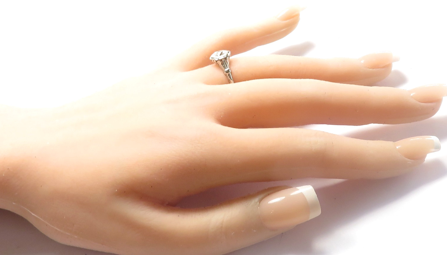 Antique Art Deco 1920’s Diamond Engagement Ring 18KW Size 6 UK-L1/2 EGL USA