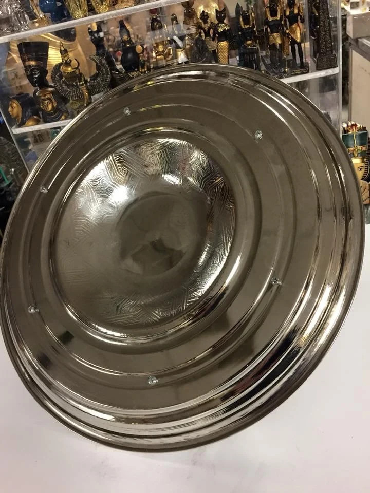 Egyptian Brass ( Silver Plated ) Belly Dance Shemadan Candle Tray Made in Egypt