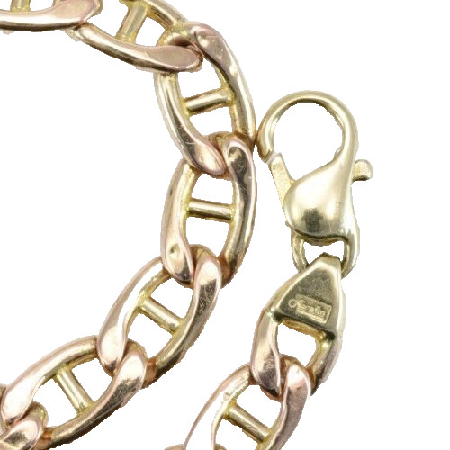 14k Yellow Gold Anchor Mariner Link Bracelet by Aurafin Heavy Hollow Link