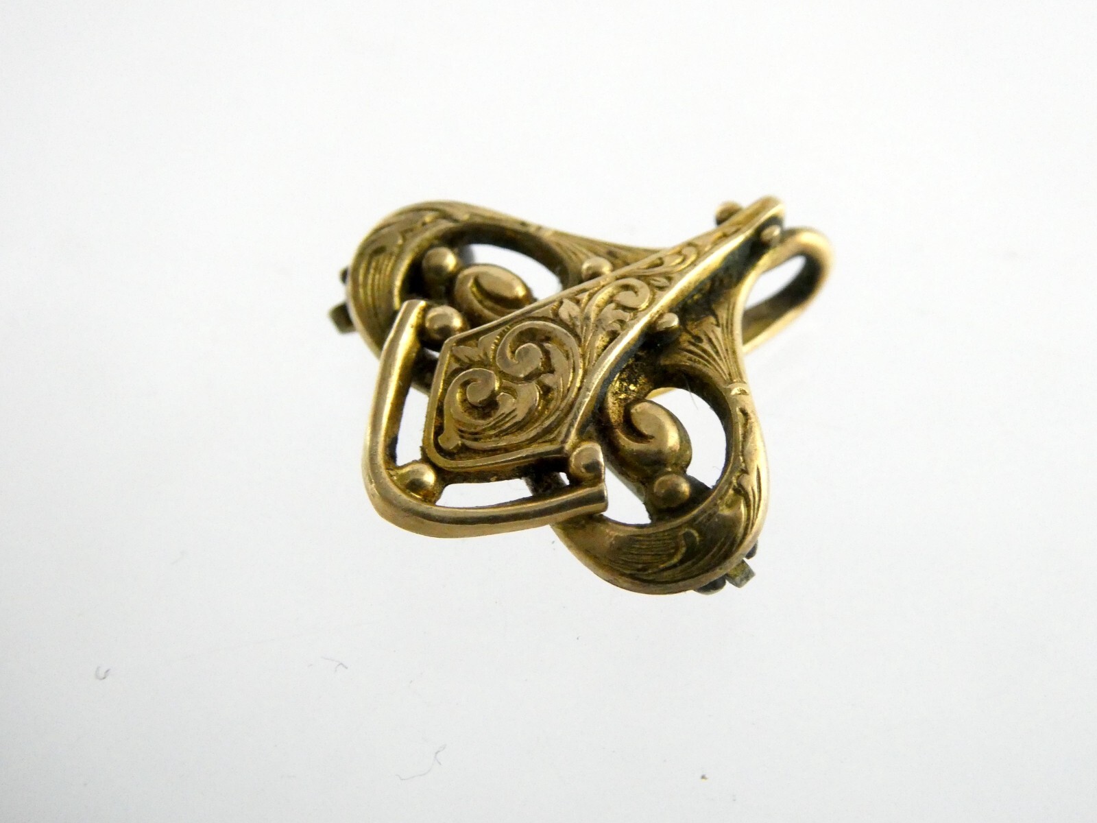 Antique RFS & Co Simmons Heart Shape Gold Fill Watch Fob or Pin 2.2g Unmarked