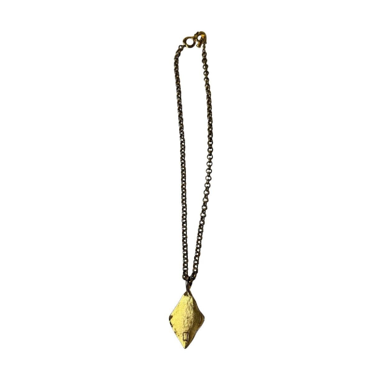 Yves Saint Laurent Authentic Vintage Gold Tone Necklace Red Resin Pendant Chain
