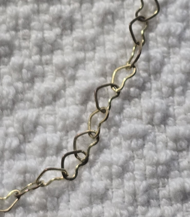 Vintage 14K Gold Filled Heart Link Necklace 16.5″ GF Romantic Chain