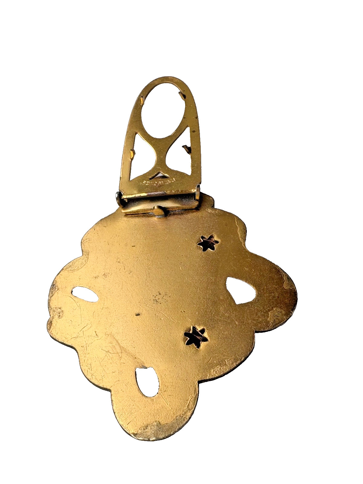 Vintage Art Nouveau Floral Dress Clip Brass Early 1930s