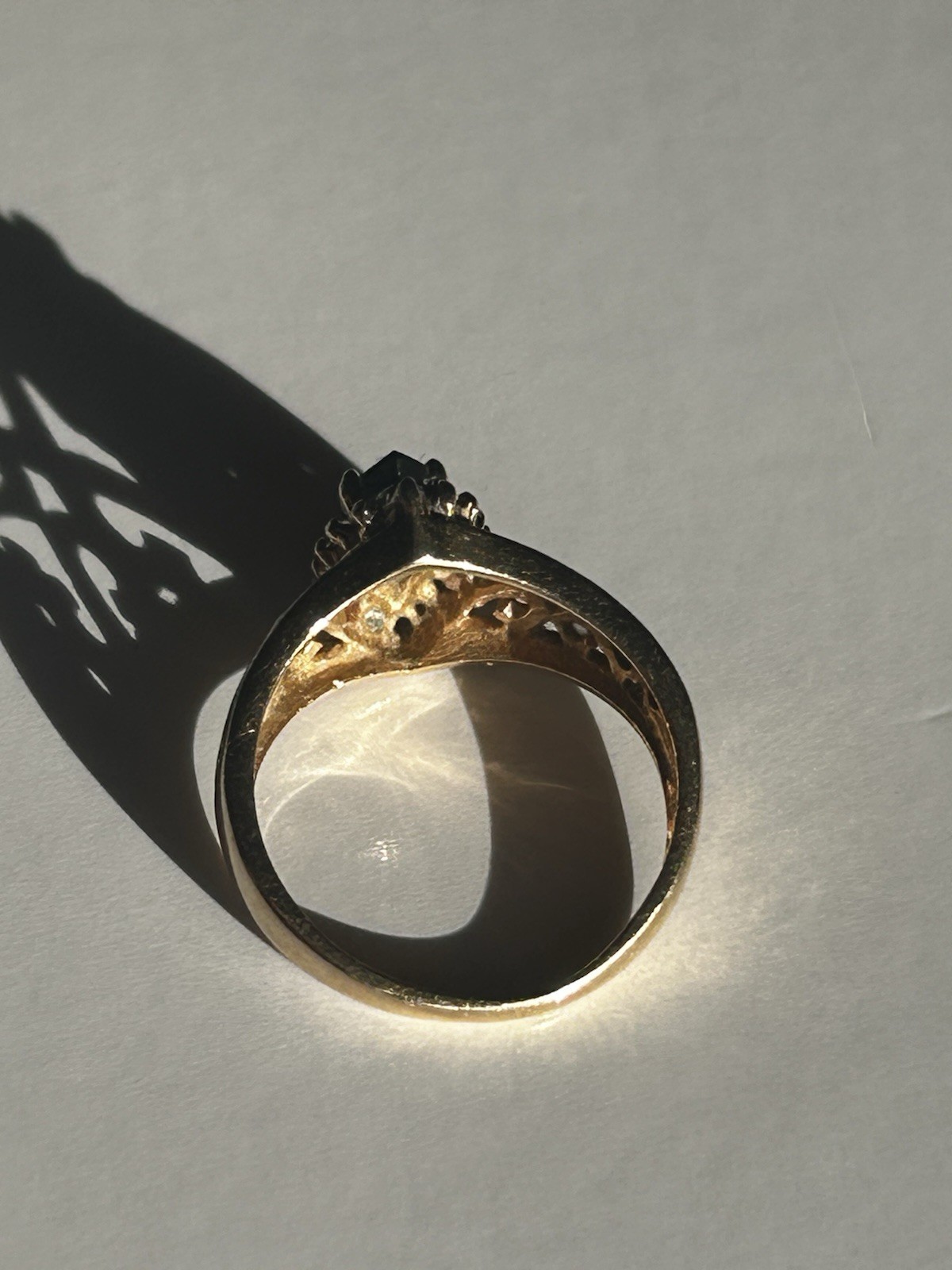 14K Gold Onyx Diamond Ring Vintage