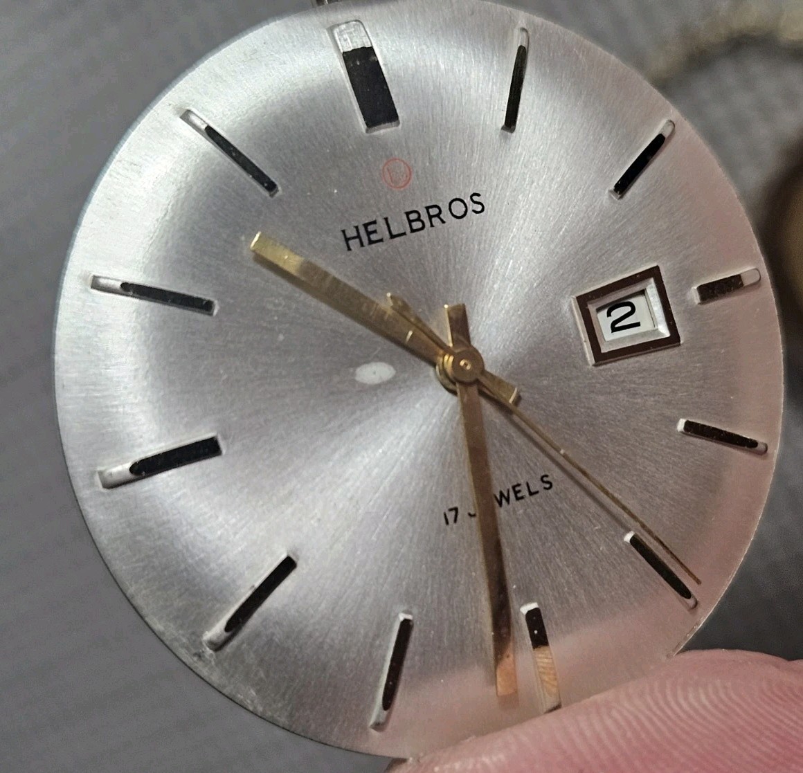Vintage Helbros 17 Jewels Gold Plated Manual Wind Pocket Watch