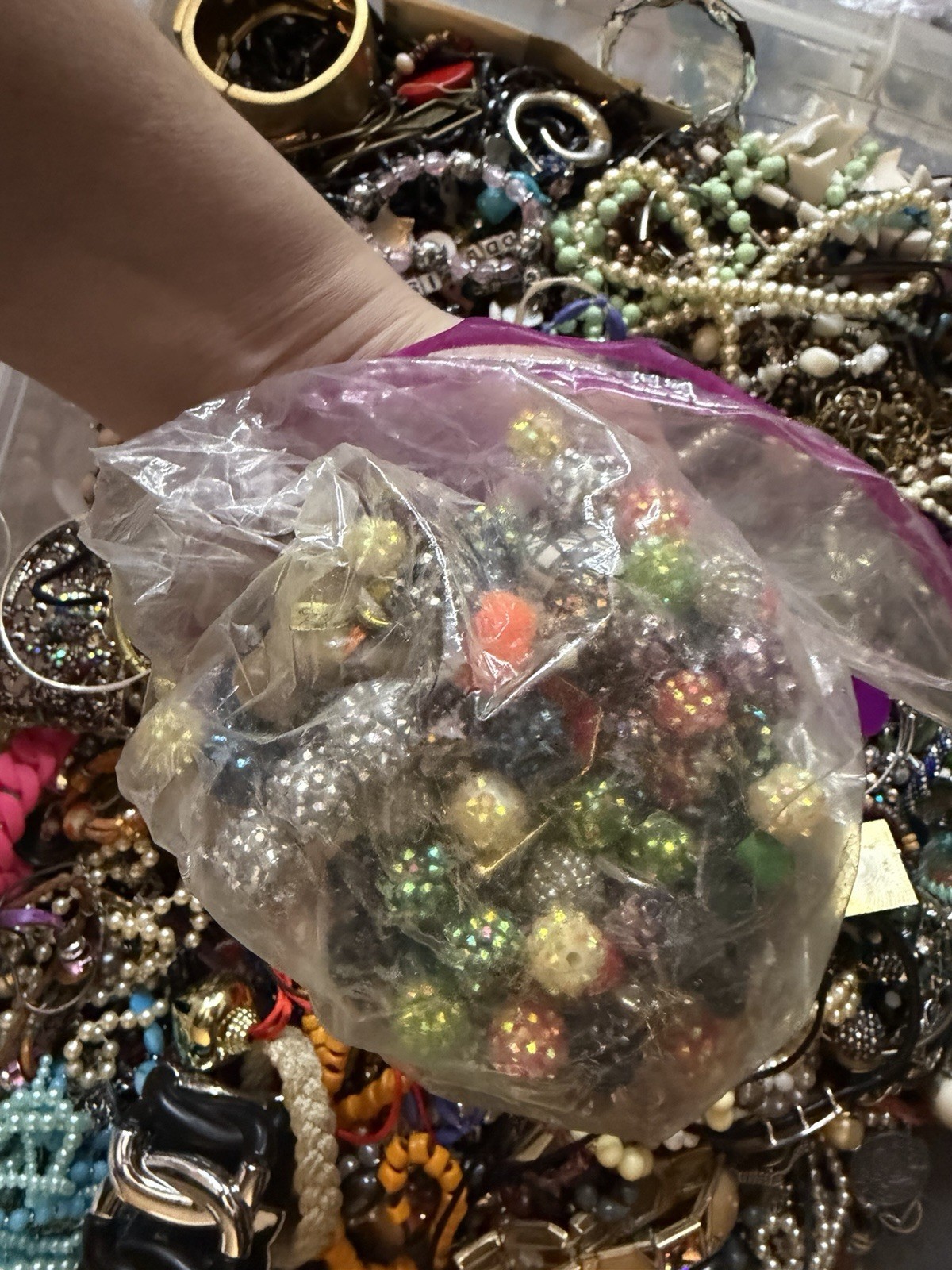Estate Vintage to Mod Jewelry Lot 2 lb JUNK CRAFT WEAR REPAIR Untested Unsorted