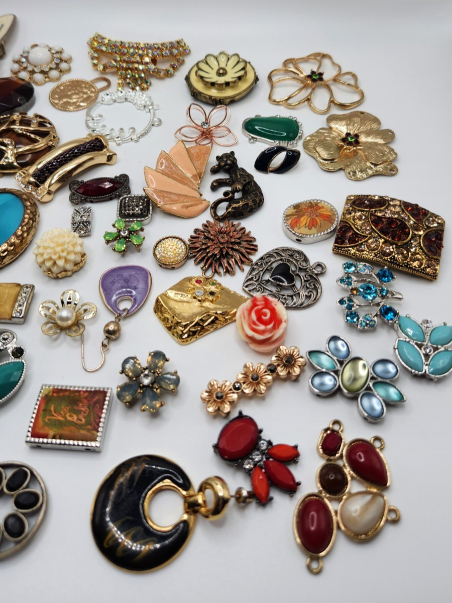 Craft Jewelry Pieces Junk Drawer Lot 50 Different Pieces