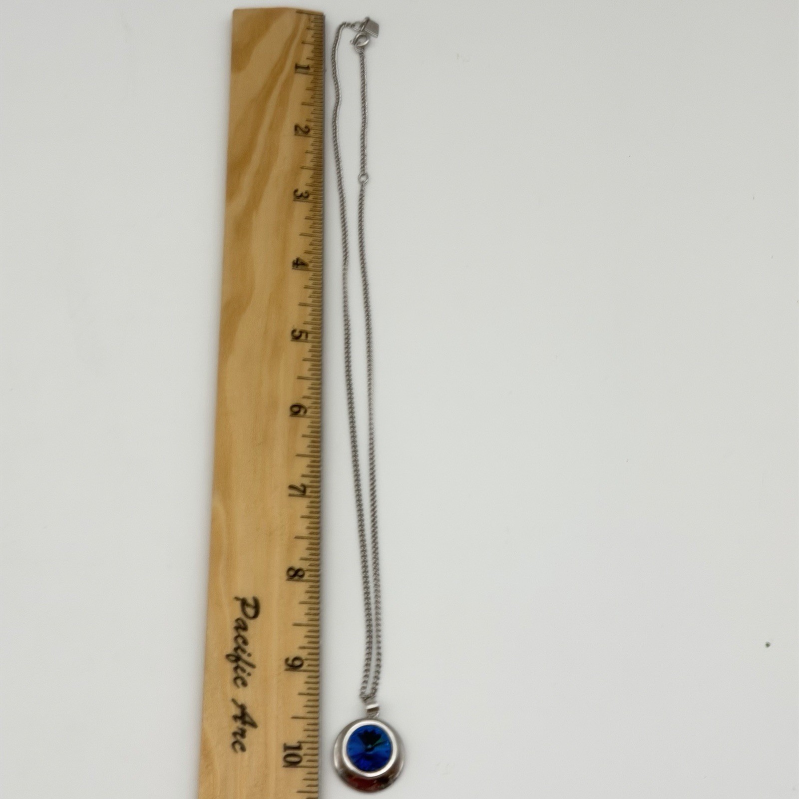 Vintage 1971 Sarah Coventry Liquid Lights Blue Rivoli Pendant Necklace