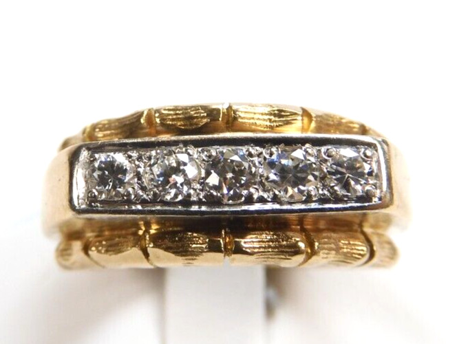 Antique 1920’s Diamond Engagement Ring 14K Two-Tone Gold 5.25 UK-K EGLUSA Unisex