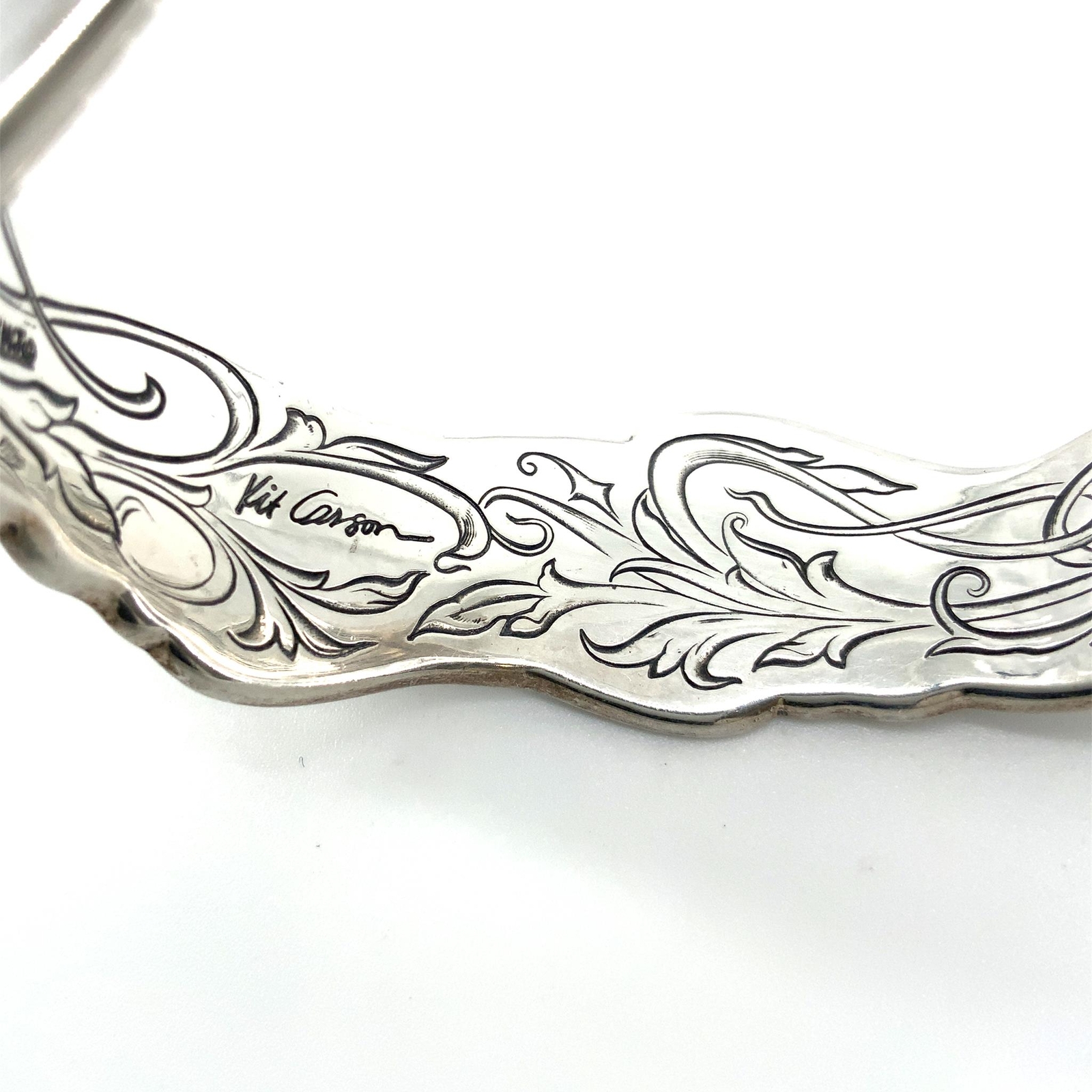 Signed Kit Carson Sterling Silver Vintage Abstract Modern Swirl Cuff Bracelet 7