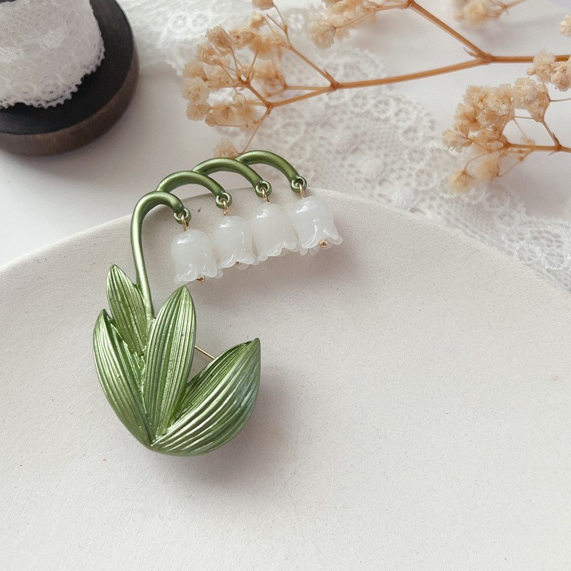 Lily Of The Valley Brooch Pin Vintage Movable Flower Brooch Pin Gift Idea