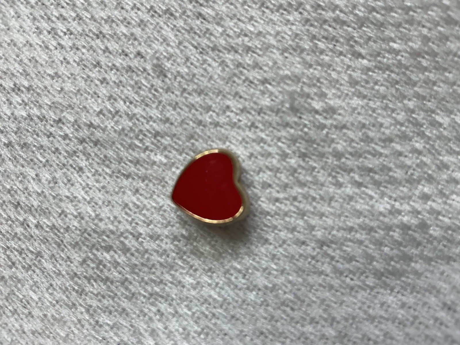 Gold Tone Red Heart Pendant Necklace Charm Only