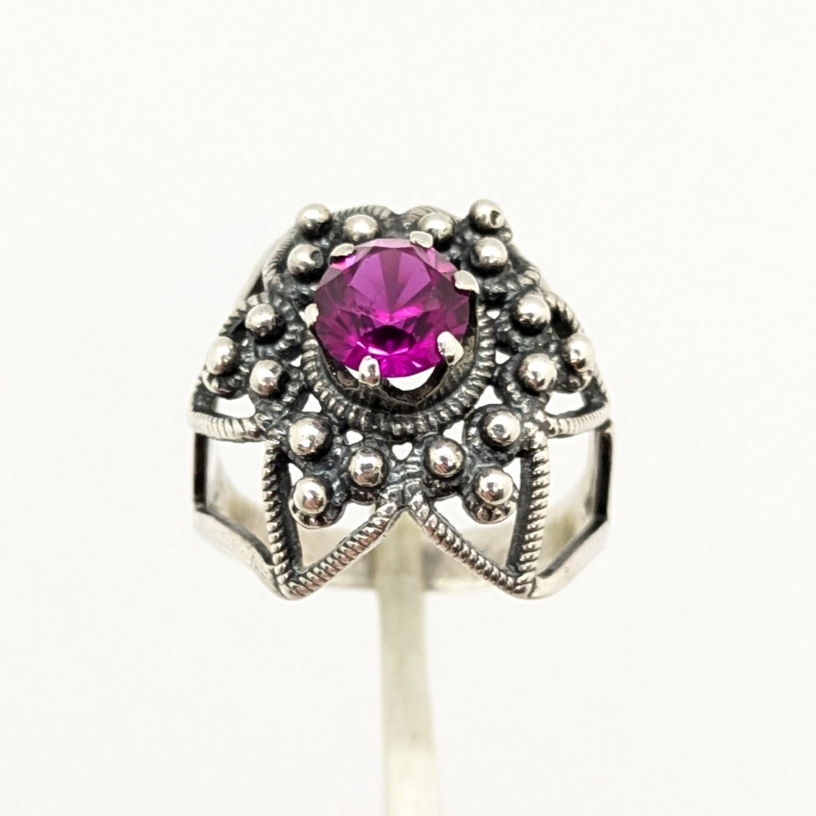 Vintage Elegant Soviet RING Silver⭐875 stamp Star USSR-size: 6.25US (17mm)| UA#4