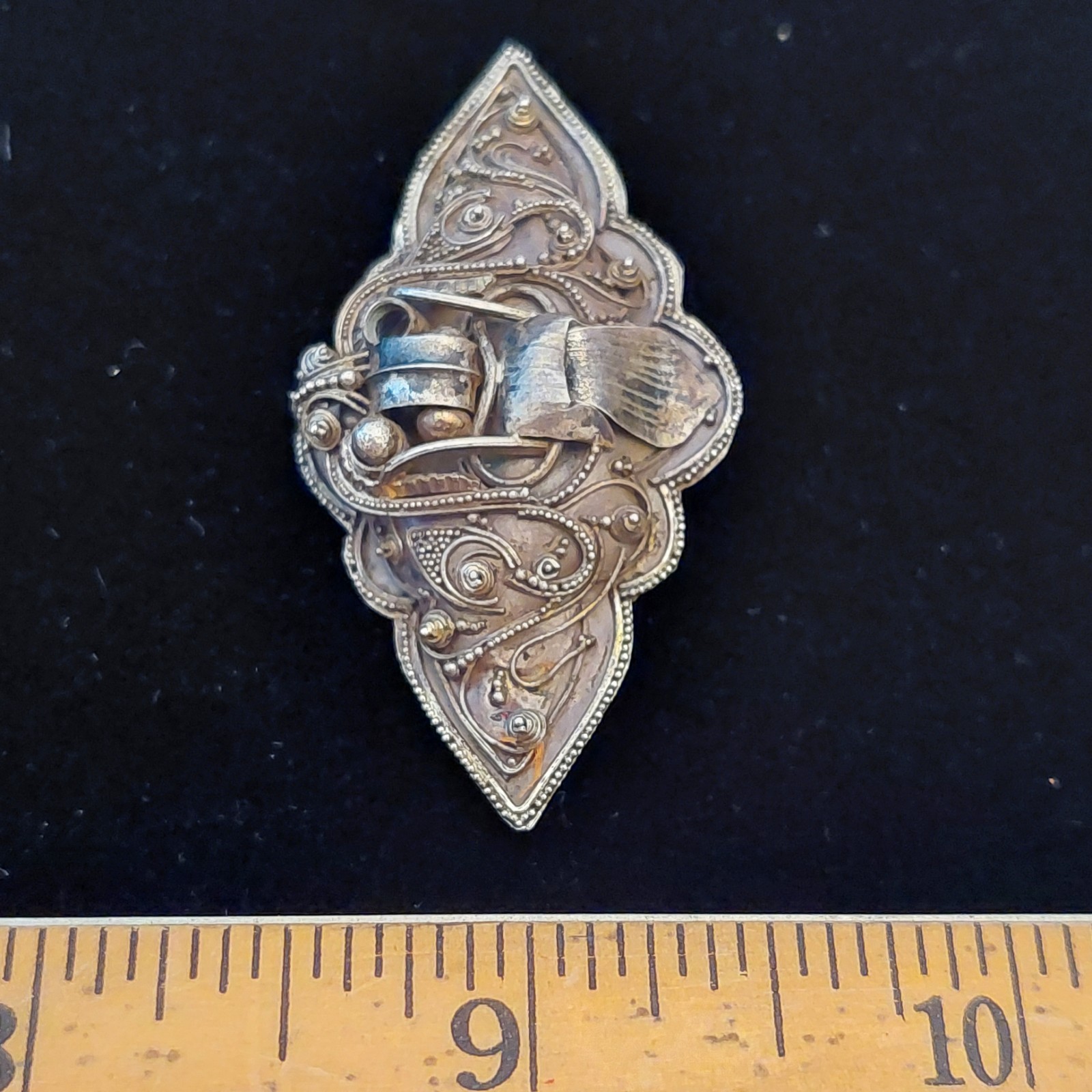Antique Sterling Silver Late 1800’s Victorian Era Dragon/Bug (?) Brooch