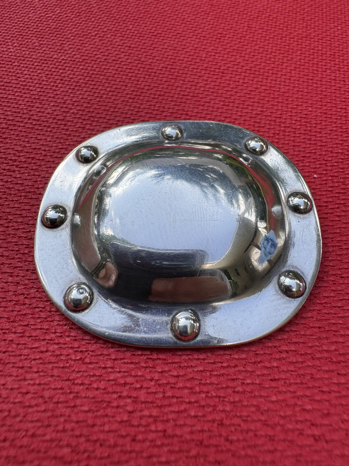 Rare Vintage Modernist Abstract Brutalist Sterling Silver UFO Saucer Brooch Pin