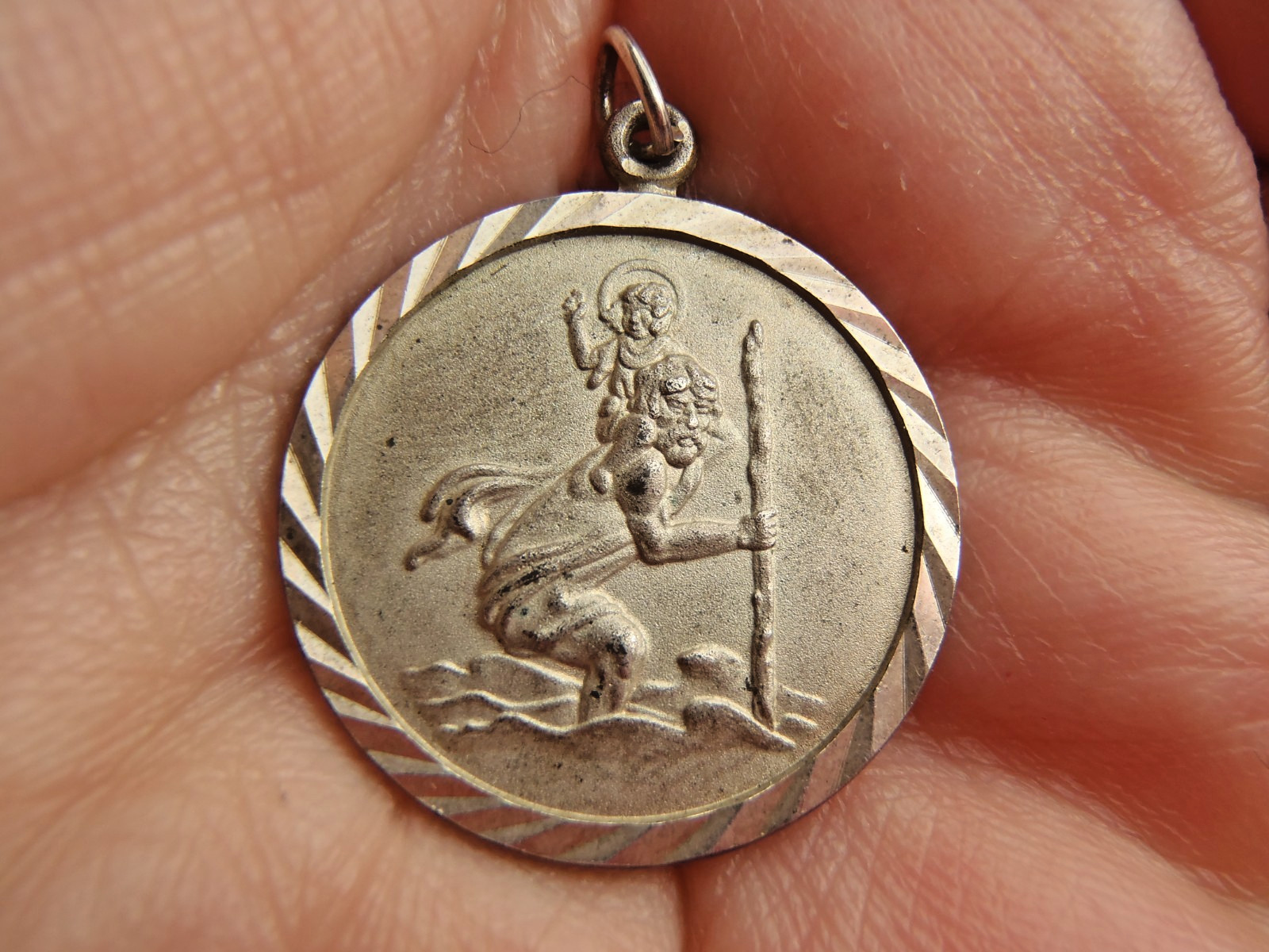 Vintage St. Christopher Silver Pendant 3.2g
