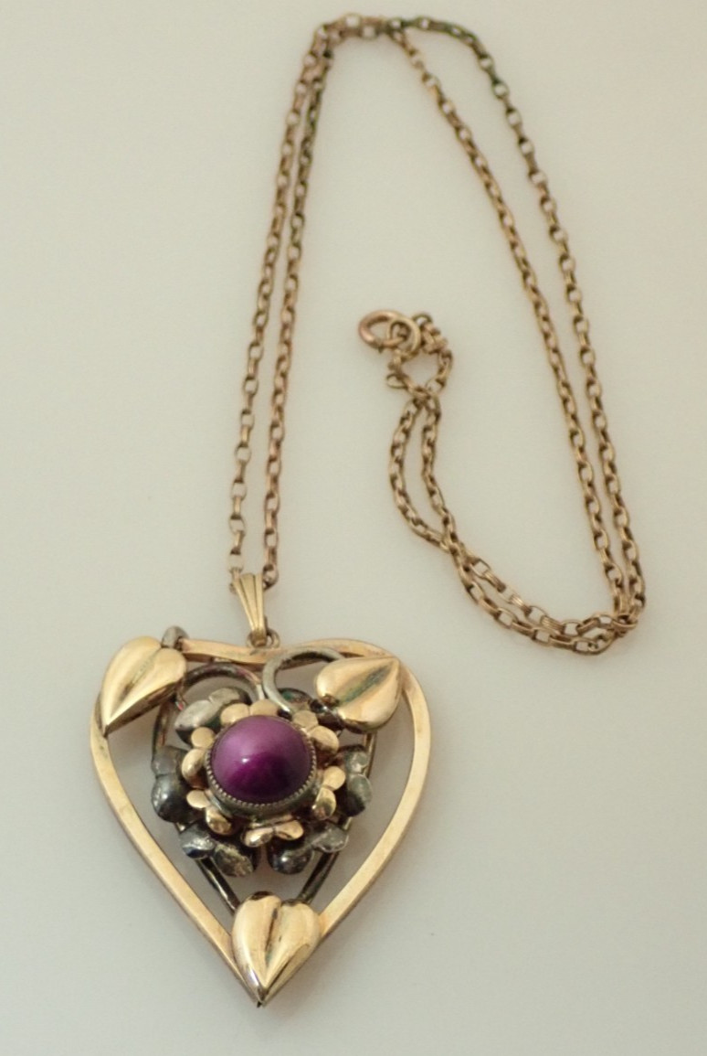Antique Lustern Gold Filled Sterling Expansion Stretch Bracelet Pendant Necklace