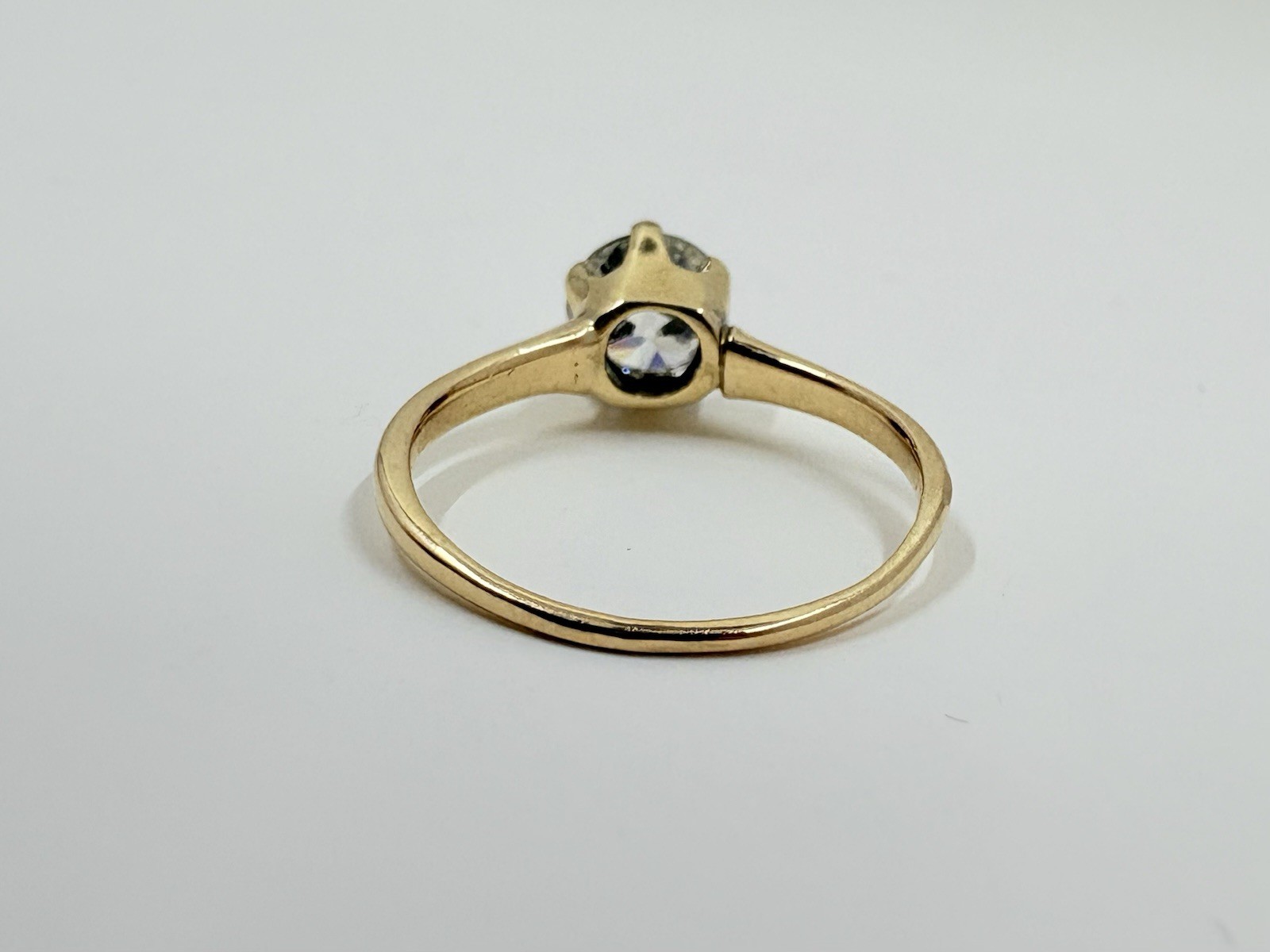 Antique Vintage Old European Cut Natural Diamond Solitaire Ring 0.85 ct Size 4.5