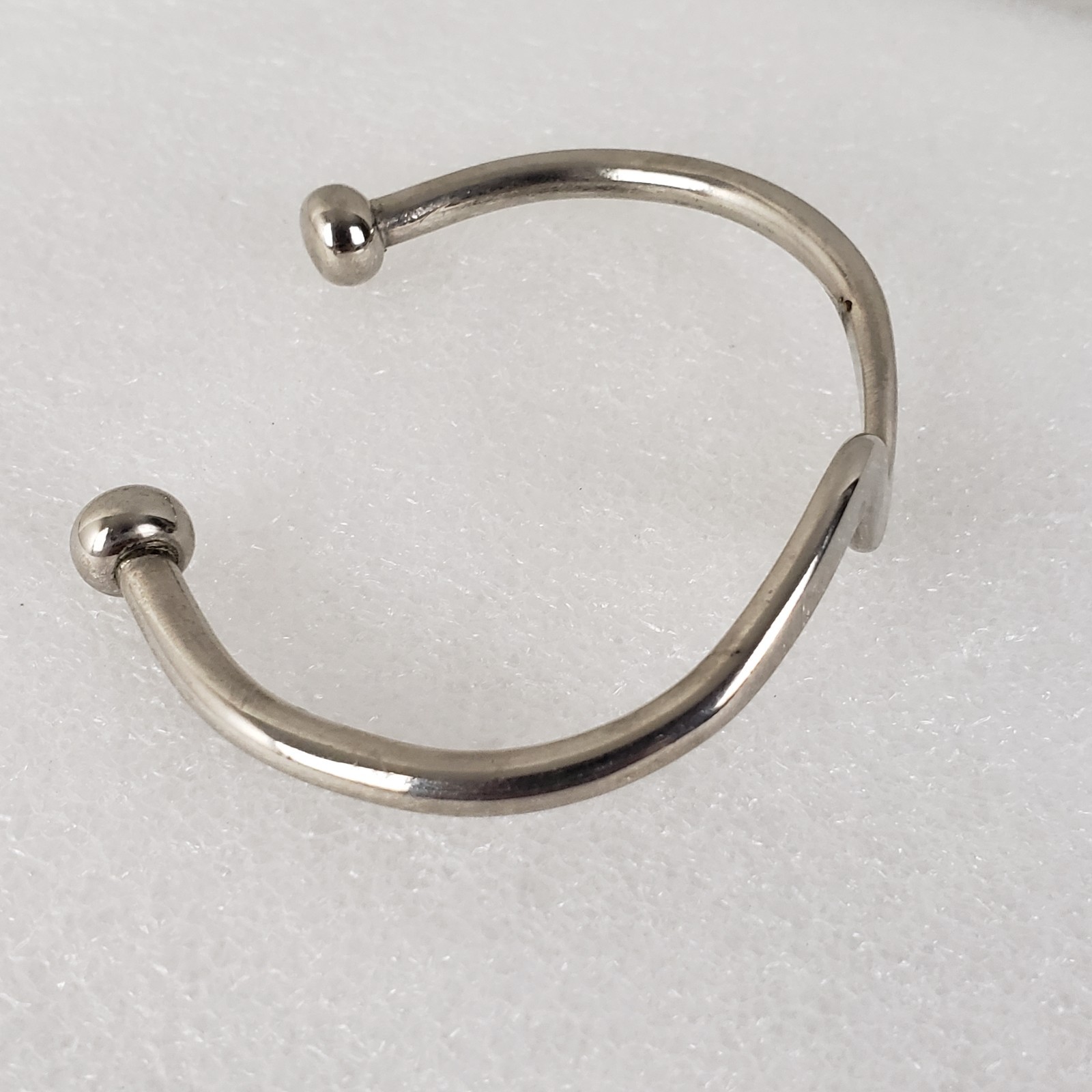 Zig Zag Cuff Bracelet Modernist Silver Tone Sleek 6.5″ Abstract Wave