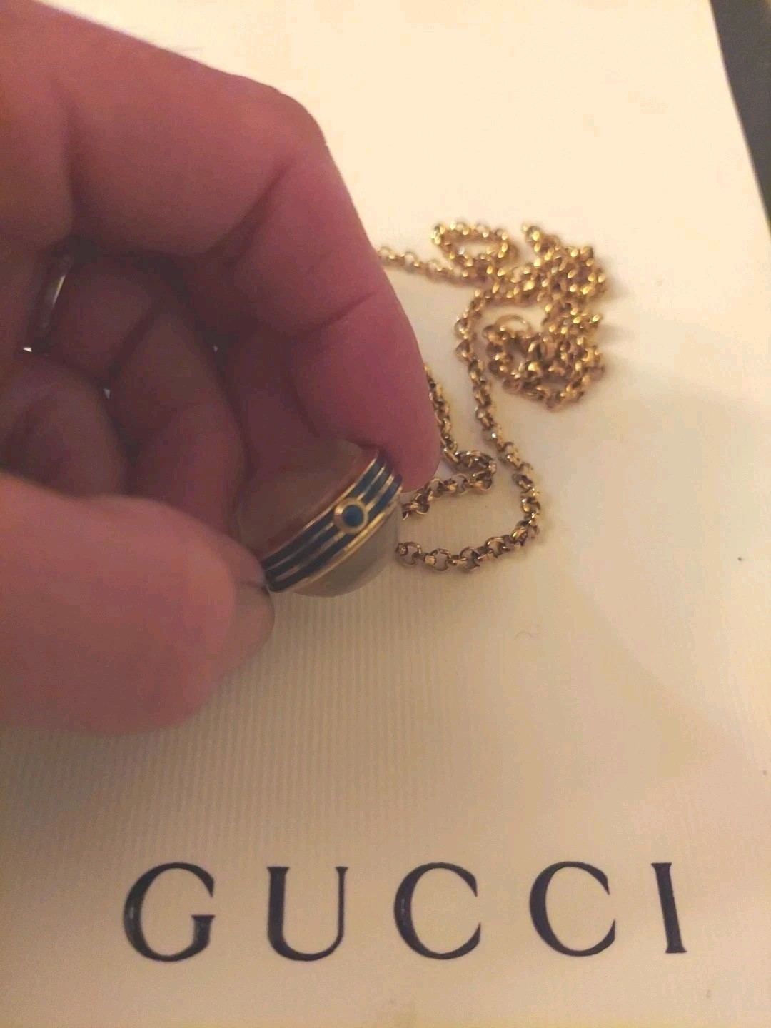 Beautiful Gucci sphere watch, necklace, manual wind, 1981 vintage, EVC!