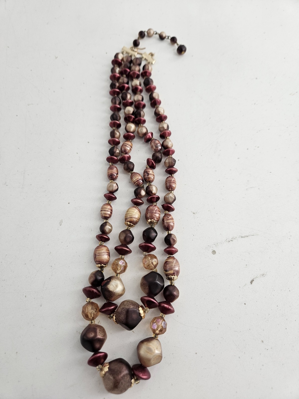 Vintage Estate Multi Strand Beaded Necklace Lot Mixed Materials And Styles
