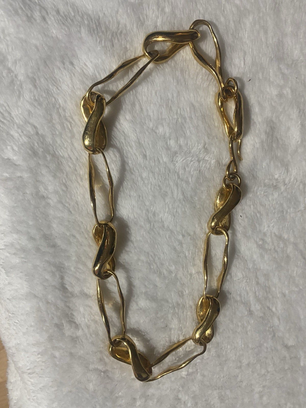 Vintage Signed Robert Lee Morris 18 Kt Gold Plated Chunky Necklace