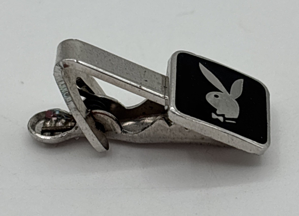 Vintage Playboy Bunny Tie Clip Robbins Co. Attleboro Silver Tone 0.75″ 60’s-80’s