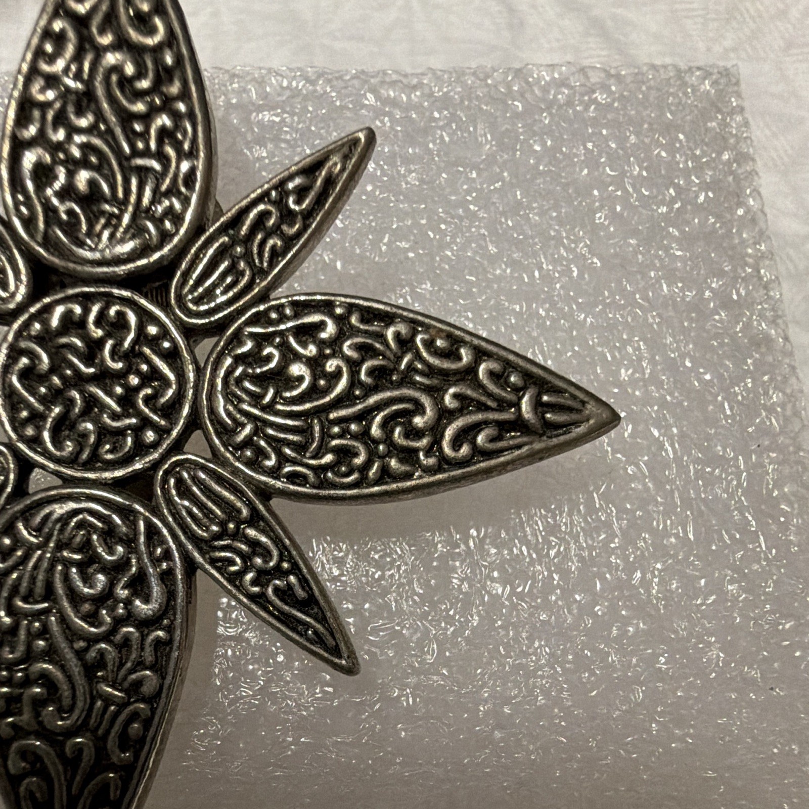 Vintage Signed John Hardy Starburst Bali Star Silver Tone Scarf Dress Clip
