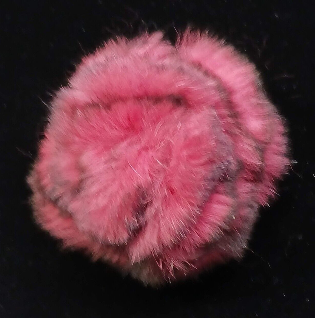 Vintage CASUAL CORNER Fur Puff Pin Brooch Dusty Mauve Pink NOS with Tags