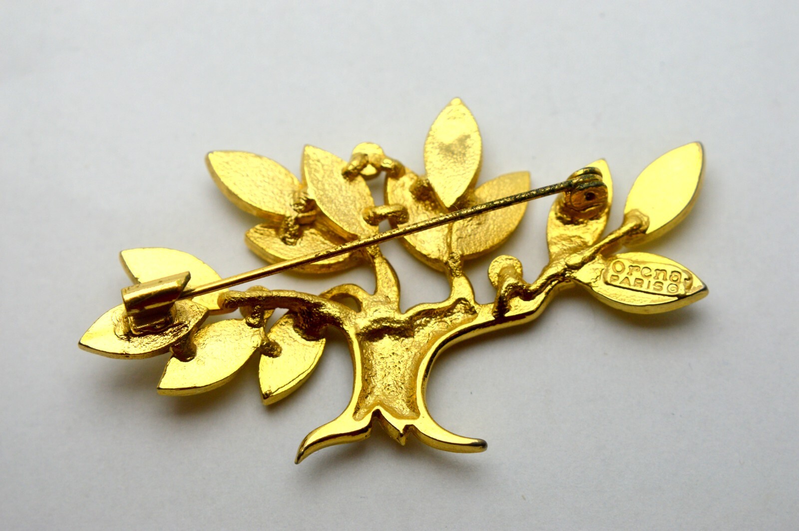VINTAGE ORENA PARIS FRENCH BRANDED LARGE TREE BROOCH