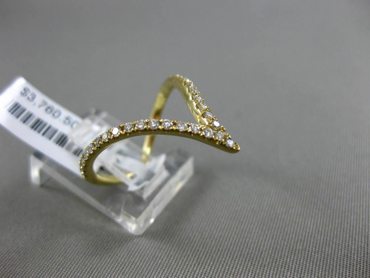 ESTATE LARGE .30CT DIAMOND 18KT YELLOW GOLD 3D V SHAPE BUTTERFLY RING F/G VVS/VS