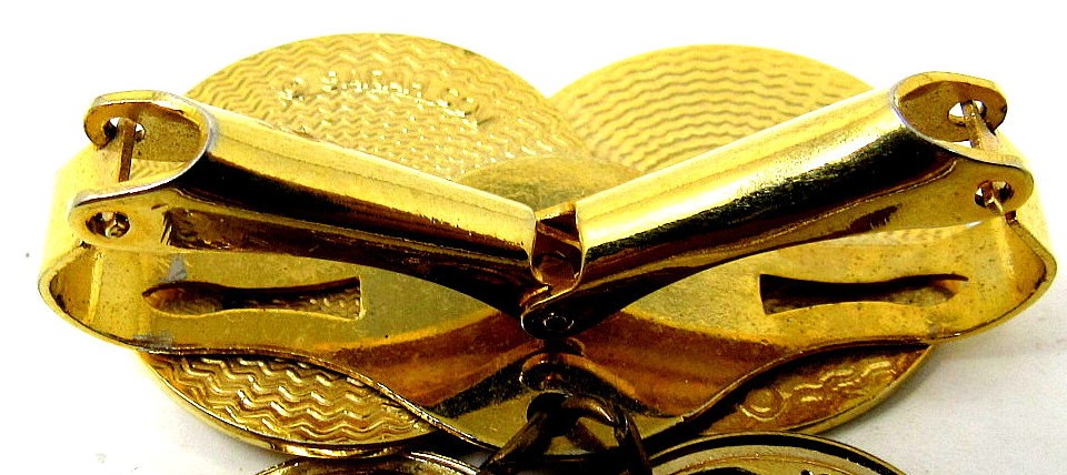 Scarf Clip Sarah Cov Faux Napoleon Coins Gold Tone Slide Coventry 1 1/2 inch WW