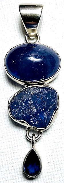 Handcrafted Sterling Silver Tanzanite & Iolite Pendant