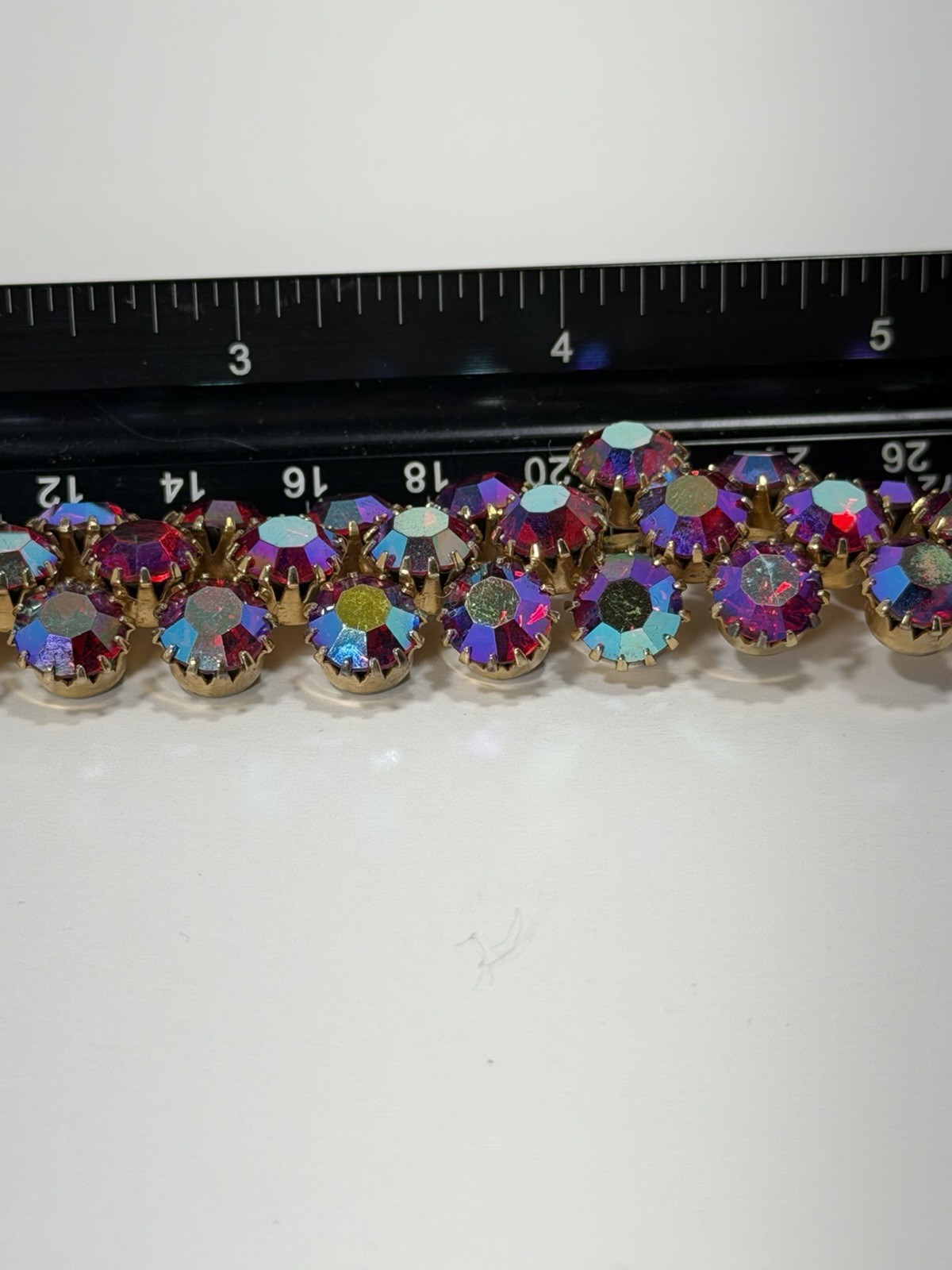 Vintage Signed Weiss AB Rhinestone Bracelet 7.5”