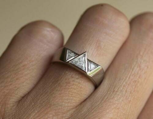 1.30 Ct White Diamond Art Deco Antique Vintage Wedding Ring 925 Sterling Silver