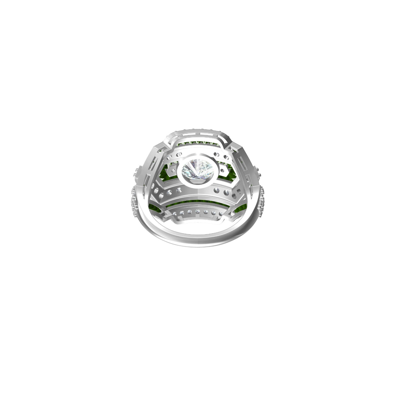 1.42CT White Round Simulated Diamond Art Deco Wedding 925 Sterling Silver Ring