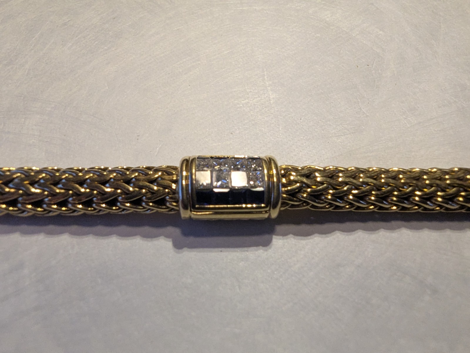 John Hardy Icon 18K Yellow Gold Sapphire & Diamond Bracelet 8” 44g Heavy #10