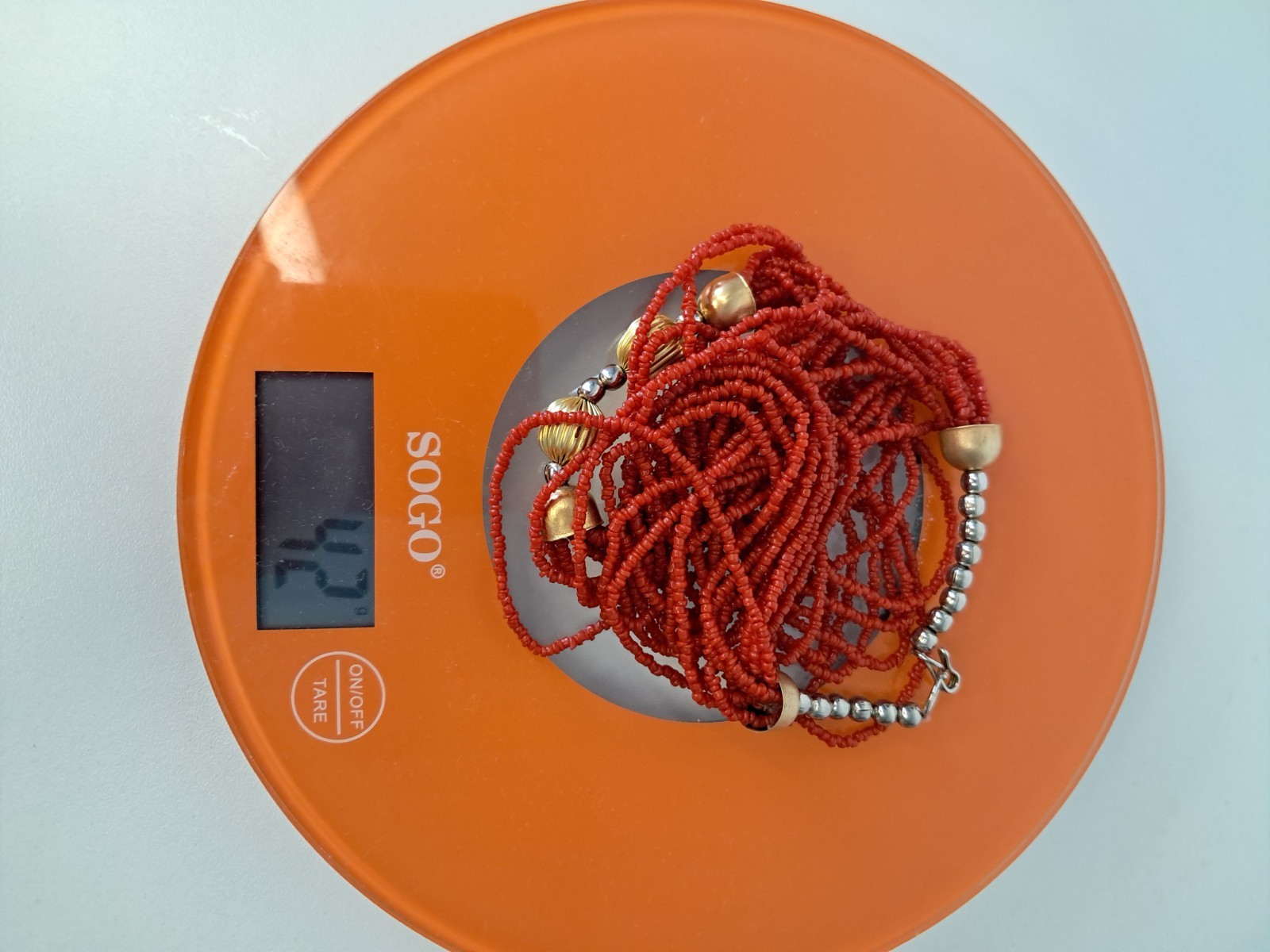 Boho Multi-Strand Red Coral Necklace Mediterranean Ethnic Style 40g