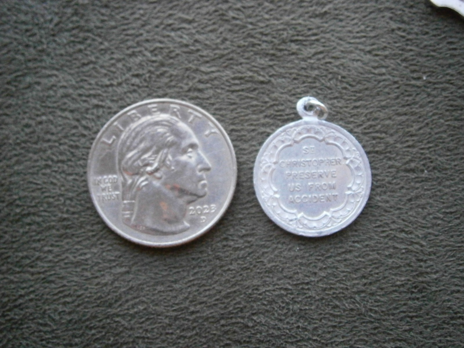 St Christopher Lightweight Aluminum Vintage Bracelet Charm Pendant