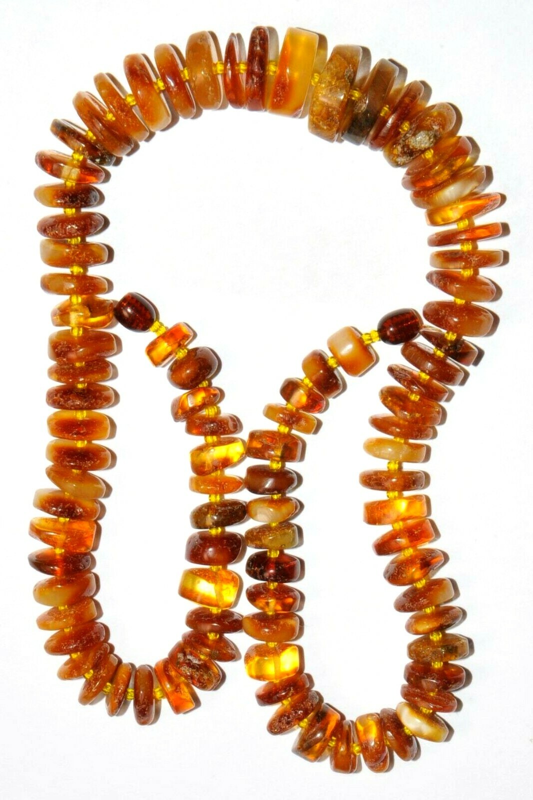 ✅51 cm=45gr RUSSIAN SOVIET BALTIC AMBER BEAD NECKLACE 琥珀 BRACELET STONE PENDANT